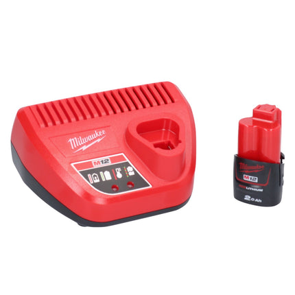 Milwaukee M12 IR-201B carraca sin cable 12 V 47 Nm 3/8" + 1x batería recargable 2.0 Ah + cargador + bolsa ( 4933441720 )