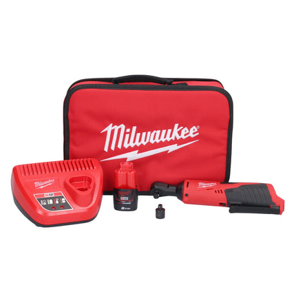 Milwaukee M12 IR-201B carraca sin cable 12 V 47 Nm 3/8" + 1x batería recargable 2.0 Ah + cargador + bolsa ( 4933441720 )