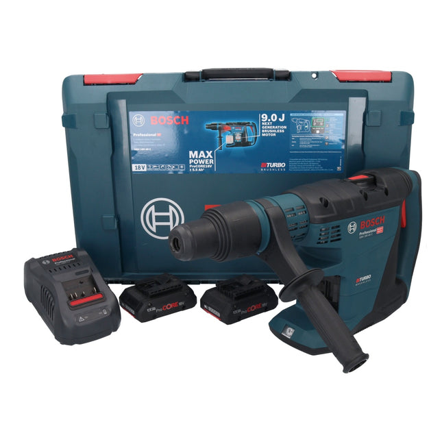 Bosch GBH 18V-40 C Professional Cordless Rotary Hammer 9.0 J 18V - SDS max - BITURBO Brushless + 2x ProCORE Batteries 4.0 Ah + Charger + XL-BOXX Case