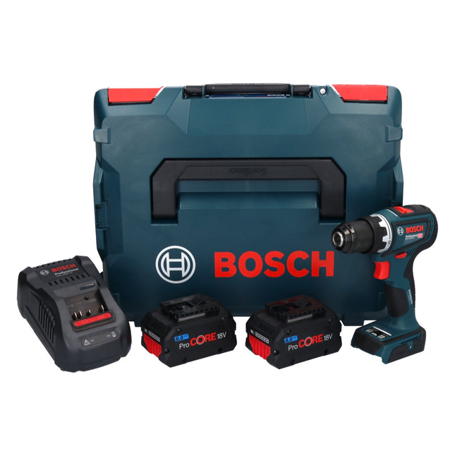 Bosch GSR 18V-90 C Taladro atornillador a batería profesional 18 V 64 Nm sin escobillas + 2x acumulador ProCORE 8,0 Ah + cargador + L-Boxx