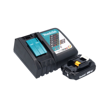 Makita DMR 056 RA1 radio inalámbrica 18 V FM DAB+ con linterna 360° IP65 + 1x batería recargable 2,0 Ah + cargador
