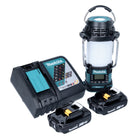 Makita DMR 056 RA radio a batteria 18 V FM DAB+ con lanterna 360° torcia IP65 + 2x batteria ricaricabile 2,0 Ah + caricatore