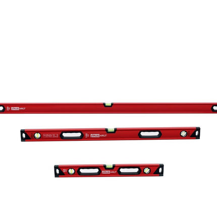 HAUSHALT Wasserwaage 600mm, mit 3 Libellen und ergonomischen gummierten Griff, 0,384 kg, rot, JYC-2015A_600 ( 000040071170 ) - Toolbrothers