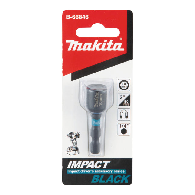 Makita Impact Black socket spanner 1/4" hexagon socket 10 x 50 mm ( B-66846 )