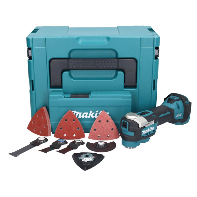 Makita DTM 52 ZJX4 cordless multifunction tool 18 V Starlock Max Brushless + 35-piece accessory set + Makpac - without battery, without charger