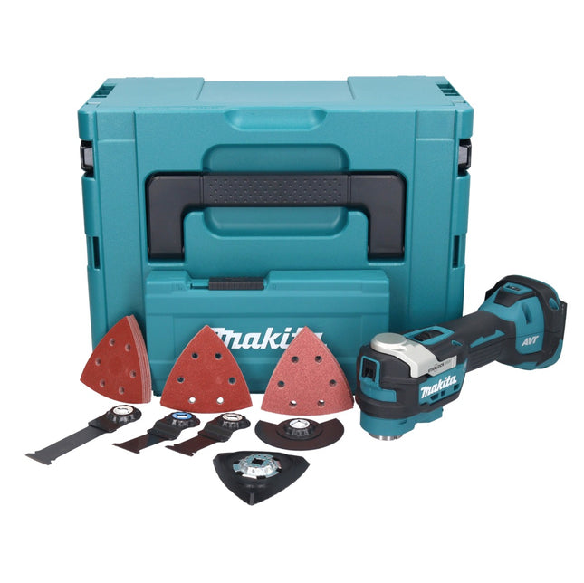 Makita DTM 52 ZJX4 Outil multifonctions sans fil 18 V Starlock Max Brushless + 35 pces accessoires + Makpac - sans batterie, sans chargeur