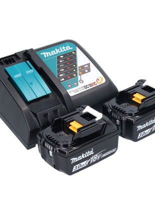 Pialla a batteria Makita DKP 180 RFJ 18 V 82 mm + 2x batteria ricaricabile 3,0 Ah + caricabatterie + Makpac