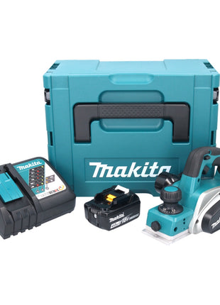 Cepilladora de batería Makita DKP 180 RM1J 18 V 82 mm + 1x batería 4,0 Ah + cargador + Makpac