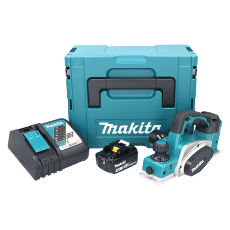 Makita DKP 180 RM1J Akku Hobel 18 V 82 mm + 1x Akku 4,0 Ah + Ladegerät + Makpac