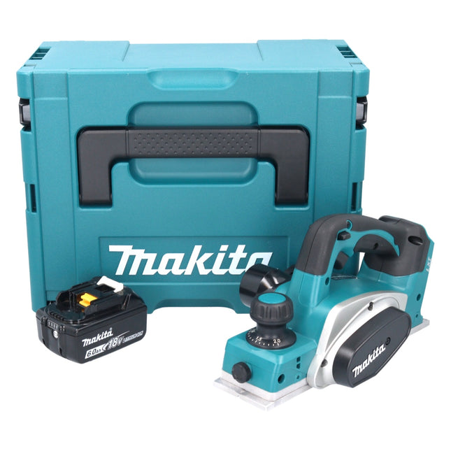 Makita DKP 180 G1J cordless planer 18 V 82 mm + 1x rechargeable battery 6.0 Ah + Makpac - without charger