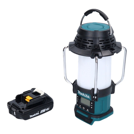 Makita DMR 055 A1 Radio sans fil 18 V FM avec lanterne 360 Lampe de poche + 1x batterie 2,0 Ah - sans chargeur