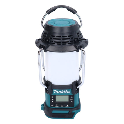 Makita DMR 055 RT radio inalámbrica 18 V FM con linterna 360° + 2x batería recargable 5,0 Ah + cargador