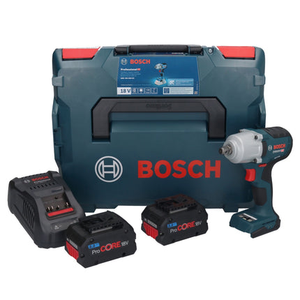 Llave de impacto a batería Bosch GDS 18V-450 HC 18 V 450 Nm 1/2" + 2x acumulador ProCORE 8,0 Ah + cargador + L-Boxx