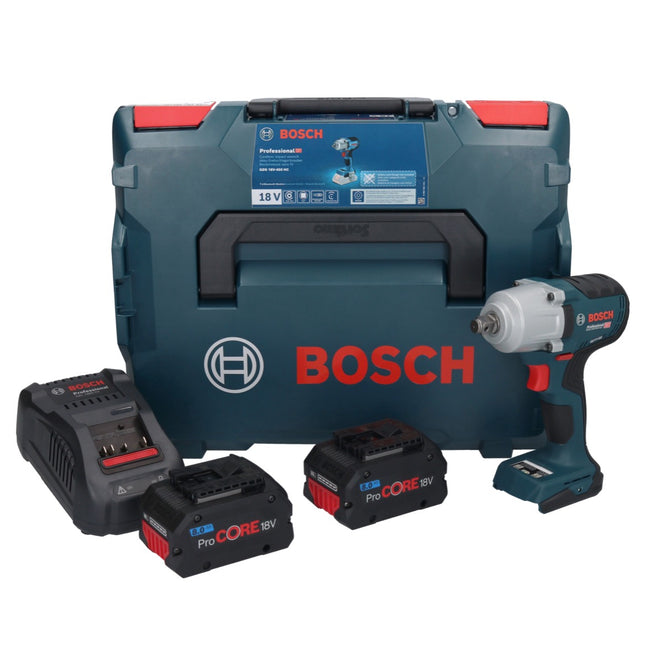 Llave de impacto a batería Bosch GDS 18V-450 HC 18 V 450 Nm 1/2" + 2x acumulador ProCORE 8,0 Ah + cargador + L-Boxx