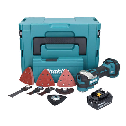 Makita DTM 52 T1JX4 cordless multifunction tool 18 V Starlock Max Brushless + 1x battery 5.0 Ah + accessory set + Makpac - without charger