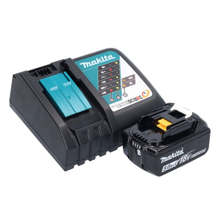 Makita DTM 52 RT1JX4 Outil multifonctions sans fil 18 V Starlock Max Brushless + 1x batterie 5,0 Ah + chargeur + kit accessoires + Makpac