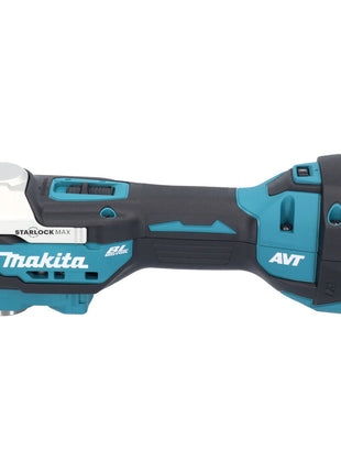 Herramienta multifuncional a batería Makita DTM 52 RTJX4 18 V Starlock Max Brushless + 2x baterías 5.0 Ah + cargador + set de accesorios + Makpac