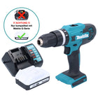 Makita HP 488 DWY1 18 V Perceuse-visseuse à percussion sans fil 42 Nm série G + 1x Batterie 1,5 Ah + Chargeur