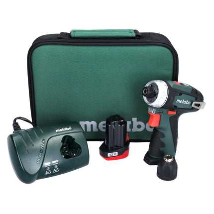 Metabo PowerMaxx BS taladro atornillador a batería 12 V 34 Nm + 1x batería recargable 2.0 Ah + cargador + bolsa ( 600079500 )