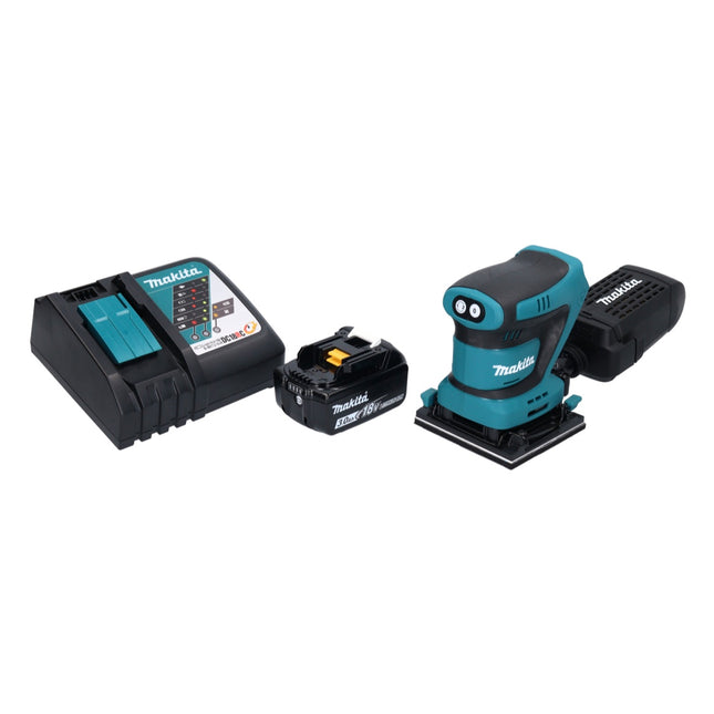 Levigatrice orbitale a batteria Makita DBO 480 RF1 18 V 112 x 102 mm + 1x batteria ricaricabile 3,0 Ah + caricabatterie