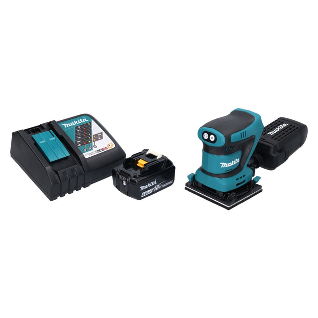 Makita DBO 480 RG1 cordless orbital sander 18 V 112 x 102 mm + 1x rechargeable battery 6.0 Ah + charger