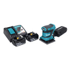 Lijadora orbital sin cable Makita DBO 481 RT 18 V 112 x 102 mm + 2x batería recargable 5,0 Ah + cargador