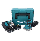Makita DBO 482 RMJ levigatrice orbitale a batteria 18 V 112 x 102 mm + 2x batteria 4,0 Ah + caricabatterie + Makpac