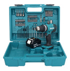 Makita DHP 453 G1X1 Perceuse-visseuse à percussion sans fil 18 V 42 Nm + 1x Batterie 6,0 Ah + kit d'accessoires - 74 pièces + Mallette - sans chargeur