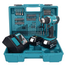 Makita DDF 453 RTX1 Perceuse-visseuse sans fil 18 V 42 Nm + 2x Batteries 5,0 Ah + Chargeur + kit d'accessoires - 74 pièces + Mallette