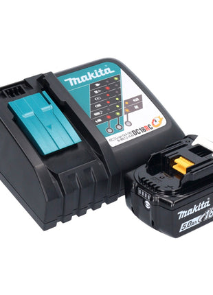 Makita DTD156RT1X1 Visseuse à percussion sans fil 155Nm 18V 1/4" + 1x Batterie 5,0Ah + Chargeur + Coffret + Set d'accessoires, 74 pcs.