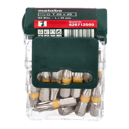 Caja de puntas Metabo 25 puntas Torx T20 de 25 mm (626712000)