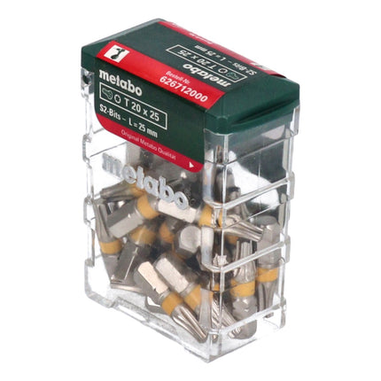 Caja de puntas Metabo 25 puntas Torx T20 de 25 mm (626712000)