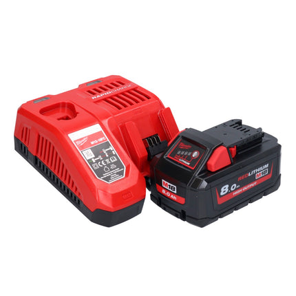 Amoladora angular a batería Milwaukee M18 FSAG125X-801X 18 V 125 mm sin escobillas + 1x batería 8,0 Ah + cargador + caja HD