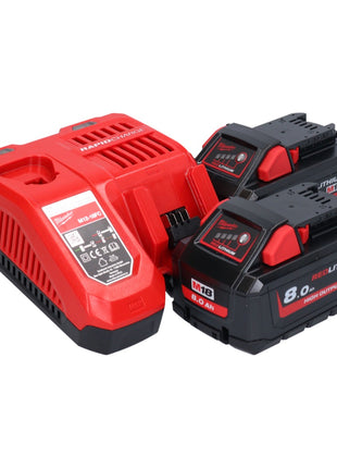 Milwaukee M18 FSAGV115XPDB-802 Akumulatorowa szlifierka kątowa 18 V 115 mm bezszczotkowa + 2x akumulator 8,0 Ah + ładowarka