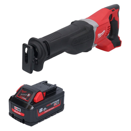 Milwaukee M18 BSX-801 Recipro Sbelsge Batería 18 V + 1x 8.0 Ah Batería - sin cargador