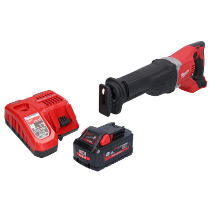 Sierra sable sin cable Milwaukee M18 BSX-801 18 V + 1x batería 8,0 Ah + cargador