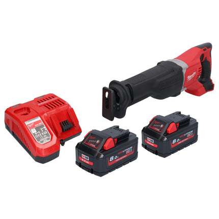 Milwaukee M18 BSX-802 cordless Recipro reciprocating saw 18 V + 2x battery 8.0 Ah + charger
