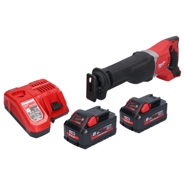 Milwaukee M18 BSX-802 Scie sabre sans fil 18 V + 2x batterie 8,0 Ah + chargeur
