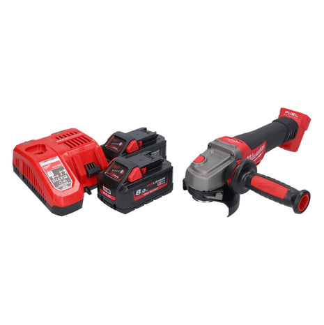 Amoladora angular a batería Milwaukee M18 CAG115XPDB-802 18 V 115 mm sin escobillas + 2x baterías 8,0 Ah + cargador