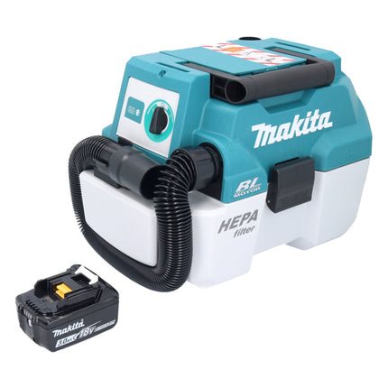 Makita DVC 750 LF1 cordless hoover LXT 18 V 67 mbar 7.5 l brushless + 1x rechargeable battery 3.0 Ah - without charger
