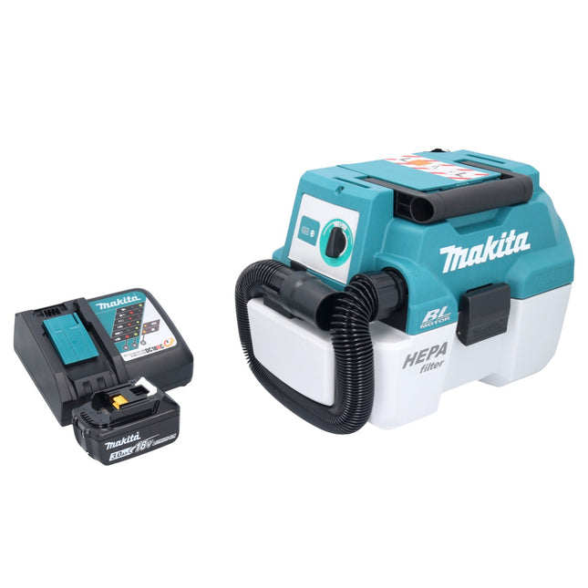 Makita DVC 750 LRF1 cordless hoover LXT 18 V 67 mbar 7.5 l brushless + 1x rechargeable battery 3.0 Ah + charger
