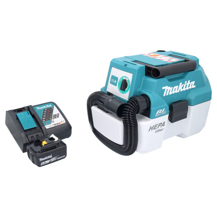 Aspiradora sin cable Makita DVC 750 LRG1 LXT 18 V 67 mbar 7,5 l sin escobillas + 1x batería recargable 6,0 Ah + cargador