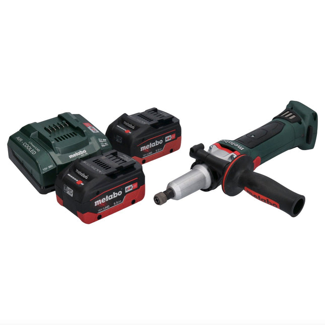 Metabo GA 18 LTX G Akku Geradschleifer 18 V 6 mm + 2x Akku 5,5 Ah + Ladegerät - Toolbrothers