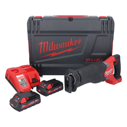 Sierra sable Milwaukee M18 ONEFSZ-302X batería 18 V sin escobillas + 2x baterías 3.0 Ah + cargador + caja HD