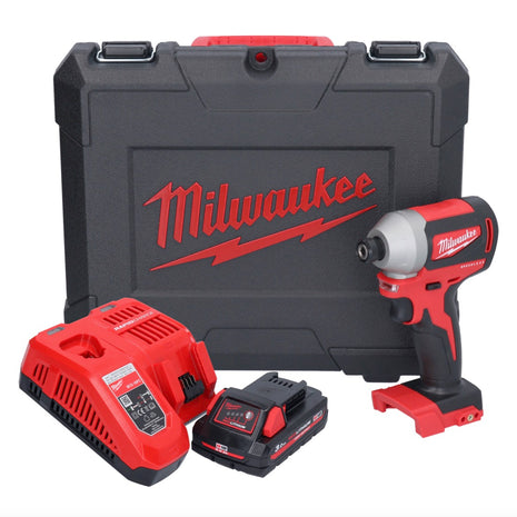 Milwaukee M18 CBLID-301C 18 V 180 Nm 1/4'' a batteria senza spazzole + 1x batteria 3,0 Ah + caricabatterie + custodia