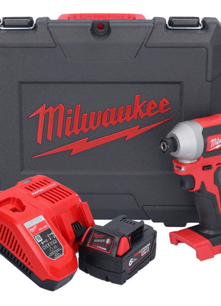 Milwaukee M18 CBLID-601C Akku Schlagschrauber 18 V 180 Nm 1/4" Brushless + 1x Akku 6,0 Ah + Ladegerät + Koffer