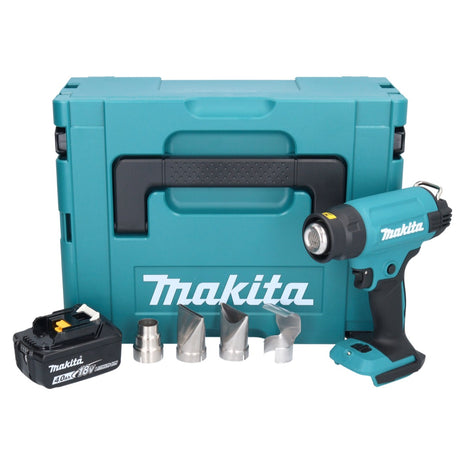 Makita DHG 181 M1J soplador de aire caliente a batería 18 V 150 - 550°C + 1x batería 4,0 Ah + Makpac - sin cargador