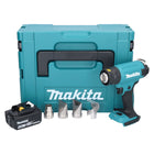 Soplador de aire caliente a batería Makita DHG 181 T1J 18 V 150 - 550°C + 1x batería 5,0 Ah + Makpac - sin cargador