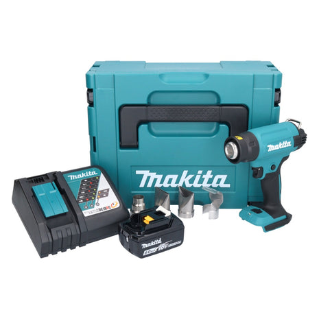 Makita DHG 181 RG1J Akku Heißluftgebläse 18 V 150 - 550°C + 1x Akku 6,0 Ah + Ladegerät + Makpac