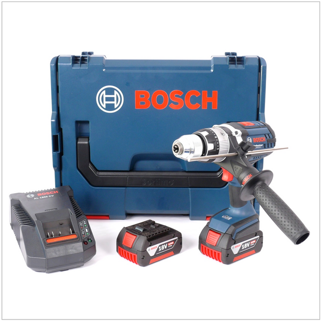 Bosch GSB 18 VE-2-LI Akku Schlagbohrschrauber 18V 80Nm + 2x Akku 4,0Ah + Ladegerät + L-Boxx - Toolbrothers